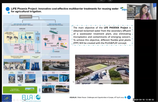 Participation in the EWA webinar: “Water reuse: challenges and opportunities in Europe”